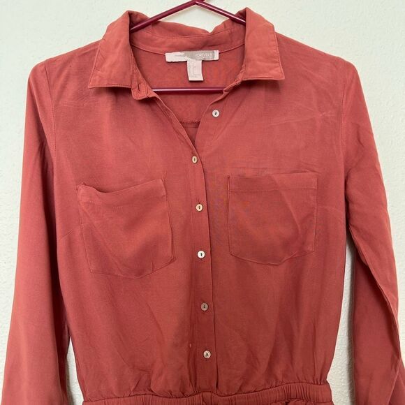 Forever 21 Long sleeve botton down Romper size S - Picture 7 of 7